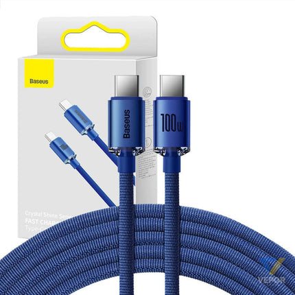 Baseus Crystal Shine cable USB C to USB C 100W 1.2m (blue) USB C to USB C