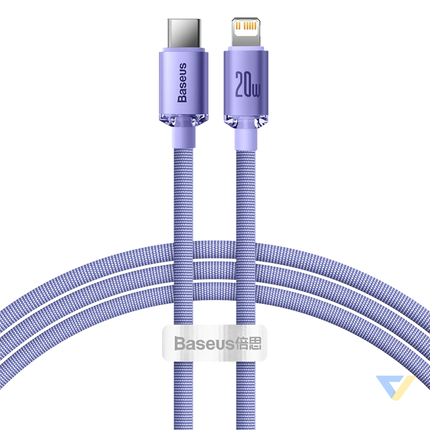 Baseus Crystal Shine cable USB C to Lightning 20W PD 1.2m (purple) USB C to Lightning