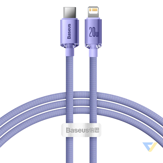 Baseus Crystal Shine cable USB C to Lightning 20W PD 1.2m (purple) USB C to Lightning