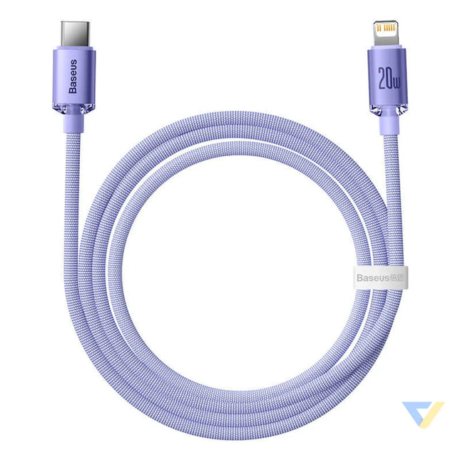 Baseus Crystal Shine cable USB C to Lightning 20W PD 1.2m (purple) USB C to Lightning
