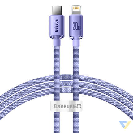 Baseus Crystal Shine cable USB C to Lightning 20W PD 1.2m (purple) USB C to Lightning