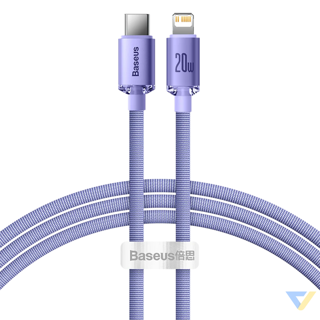 Baseus Crystal Shine cable USB C to Lightning 20W PD 1.2m (purple) USB C to Lightning