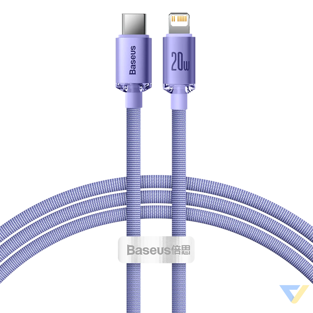 Baseus Crystal Shine cable USB C to Lightning 20W PD 1.2m (purple) USB C to Lightning
