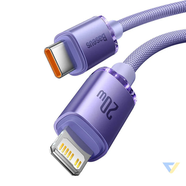 Baseus Crystal Shine cable USB C to Lightning 20W PD 1.2m (purple) USB C to Lightning