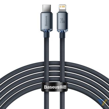 Baseus Crystal Shine cable USB C to Lightning 20W PD 2m (black) USB C to Lightning
