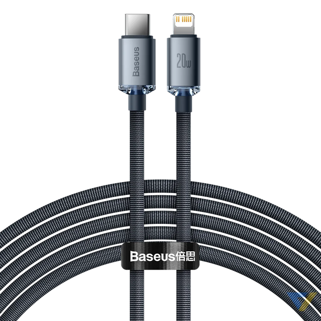 Baseus Crystal Shine cable USB C to Lightning 20W PD 2m (black) USB C to Lightning