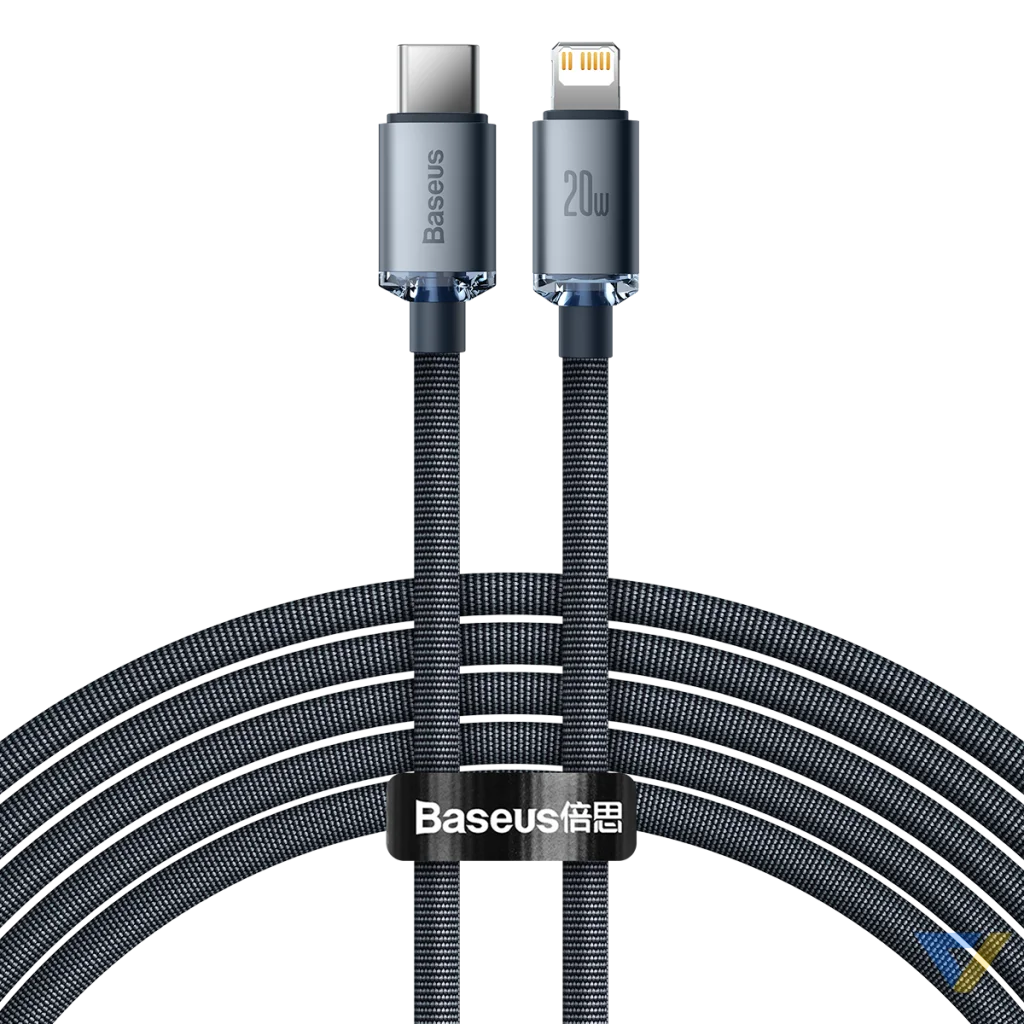 Baseus Crystal Shine cable USB C to Lightning 20W PD 2m (black) USB C to Lightning