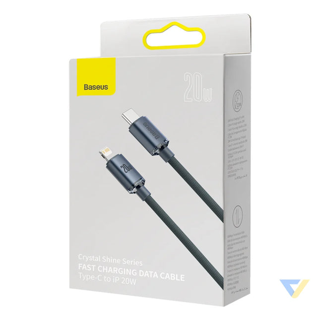 Baseus Crystal Shine cable USB C to Lightning 20W PD 2m (black) USB C to Lightning