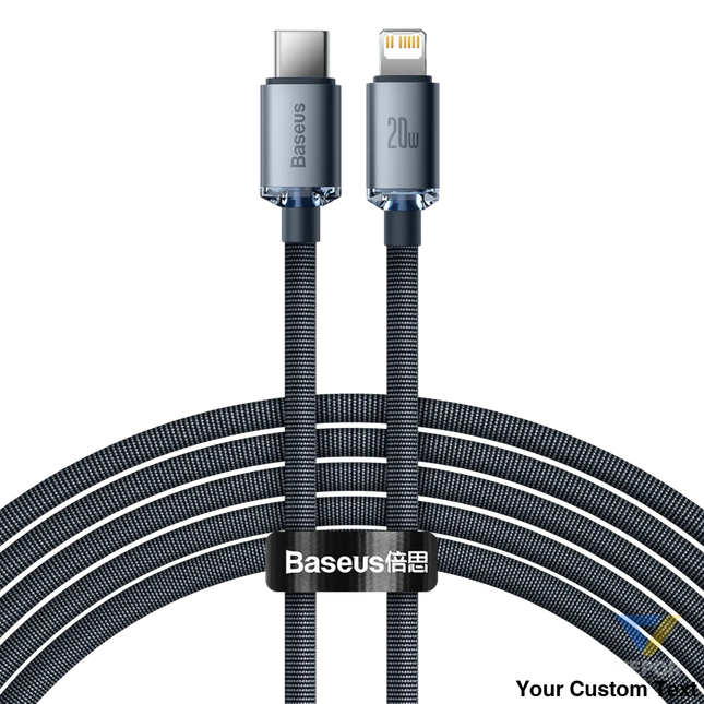 Baseus Crystal Shine cable USB C to Lightning 20W PD 2m (black) USB C to Lightning