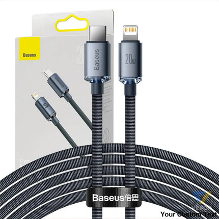 Baseus Crystal Shine cable USB C to Lightning 20W PD 2m (black) USB C to Lightning