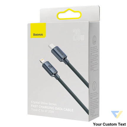 Baseus Crystal Shine cable USB C to Lightning 20W PD 2m (black) USB C to Lightning