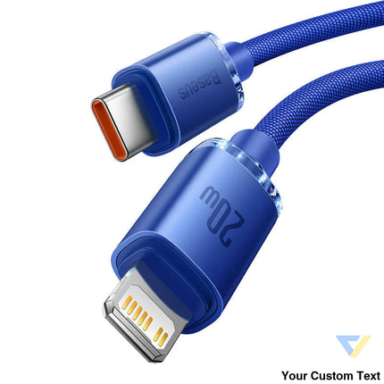 Baseus Crystal Shine cable USB C to Lightning 20W PD 2m (blue) USB C to Lightning