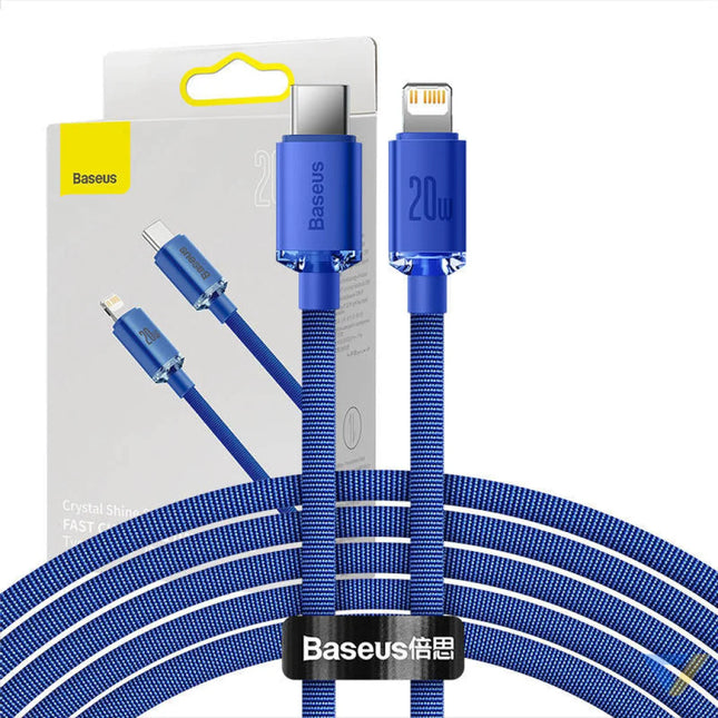 Baseus Crystal Shine cable USB C to Lightning 20W PD 2m (blue) USB C to Lightning
