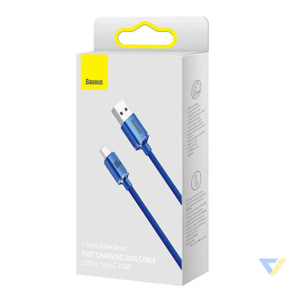Baseus Crystal Shine cable USB to USB C 100W 2m (blue) USB to USB C