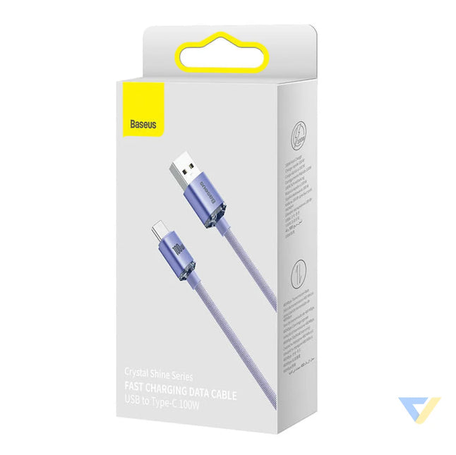 Baseus Crystal Shine cable USB to USB C 5A 1.2m (purple) USB to USB C