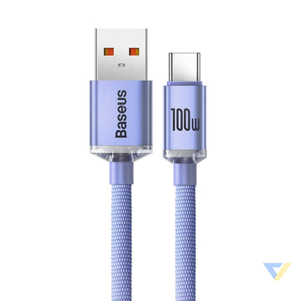 Baseus Crystal Shine cable USB to USB C 5A 1.2m (purple) USB to USB C