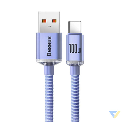 Baseus Crystal Shine cable USB to USB C 5A 1.2m (purple) USB to USB C