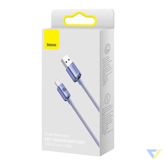 Baseus Crystal Shine cable USB to USB C 5A 1.2m (purple) USB to USB C