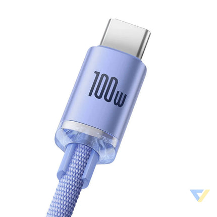 Baseus Crystal Shine cable USB to USB C 5A 1.2m (purple) USB to USB C