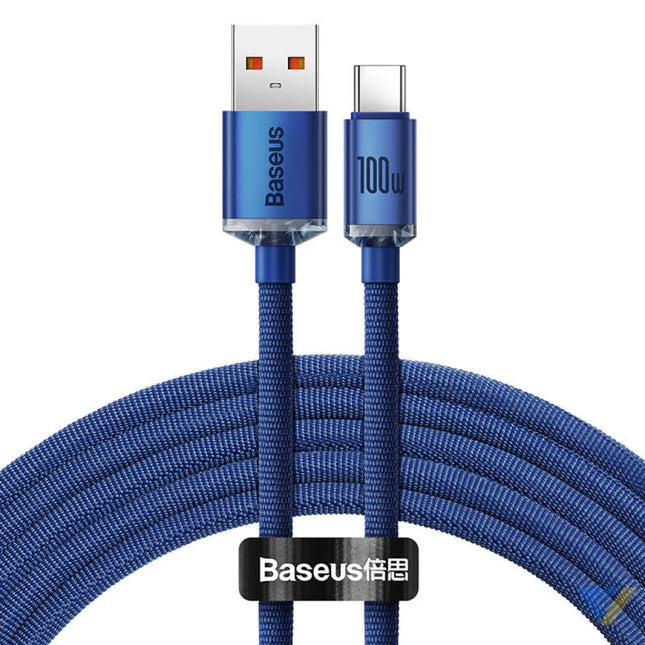 Baseus Crystal Shine cable USB to USB C 5A100W1.2m (blue) USB to USB C