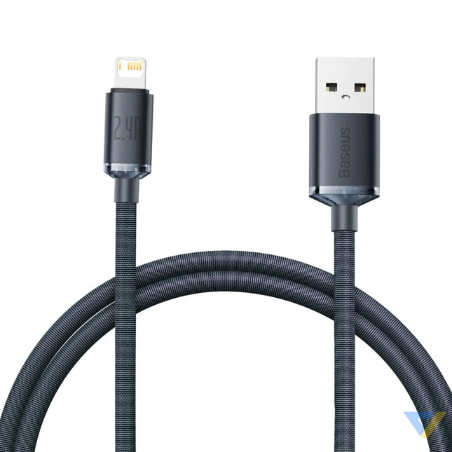 Baseus Crystal Shine cable USB to Lightning 2.4A 1.2m (black) USB to Lightning