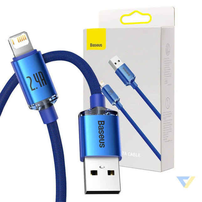 Baseus Crystal Shine cable USB to Lightning 2.4A 1.2m (blue) USB to Lightning