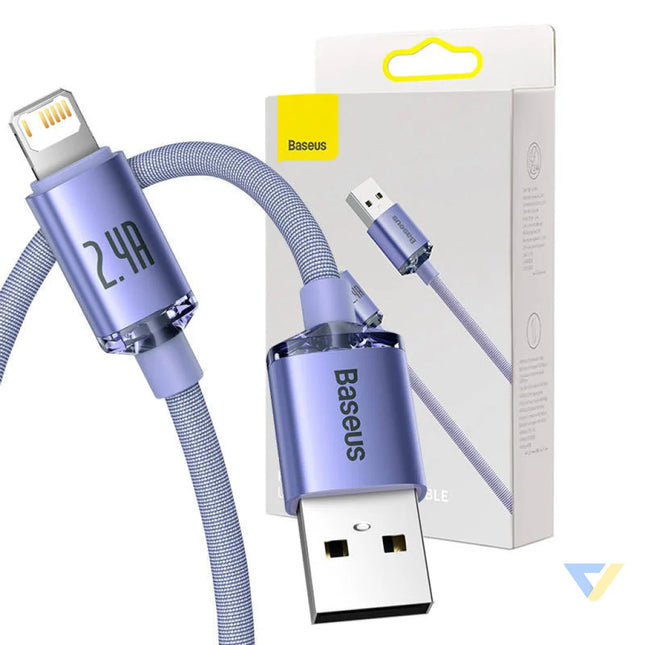 Baseus Crystal Shine cable USB to Lightning 2.4A 1.2m (purple) USB to Lightning