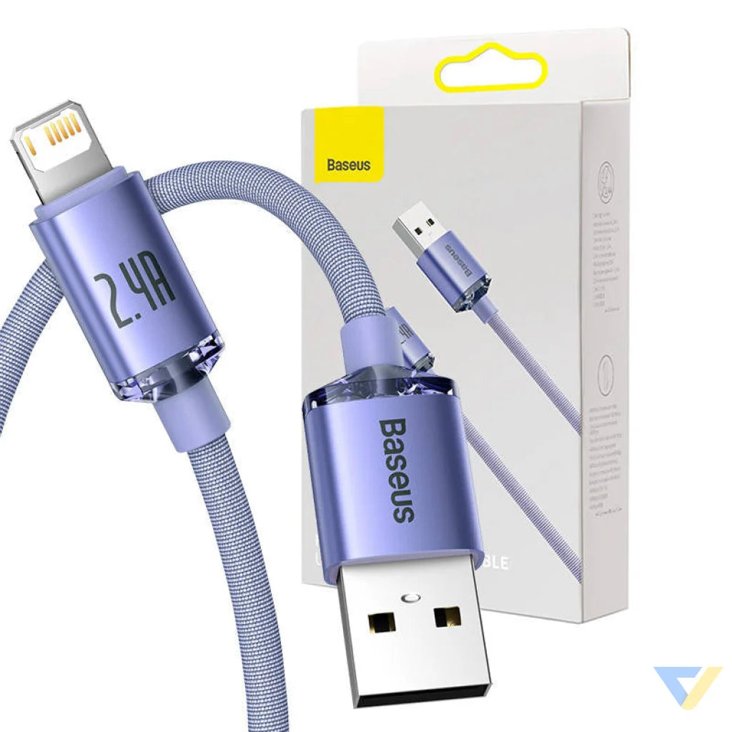 Baseus Crystal Shine cable USB to Lightning 2.4A 1.2m (purple) USB to Lightning