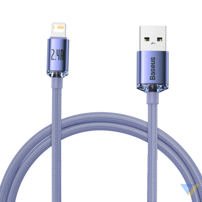 Baseus Crystal Shine cable USB to Lightning 2.4A 1.2m (purple) USB to Lightning