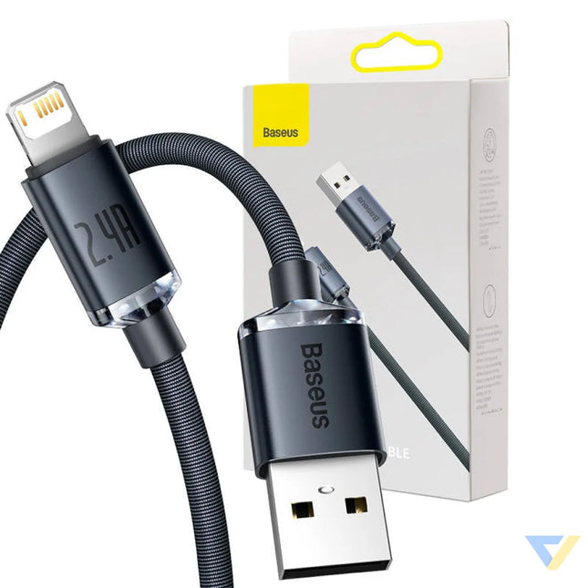 Baseus Crystal Shine cable USB to Lightning 2.4A 2m (black) USB to Lightning