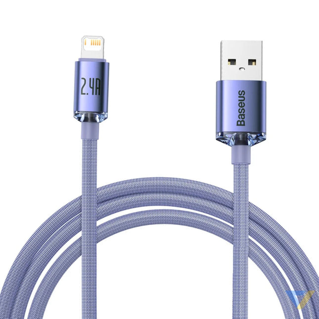 Baseus Crystal Shine cable USB to Lightning 2.4A 2m (purple) USB to Lightning