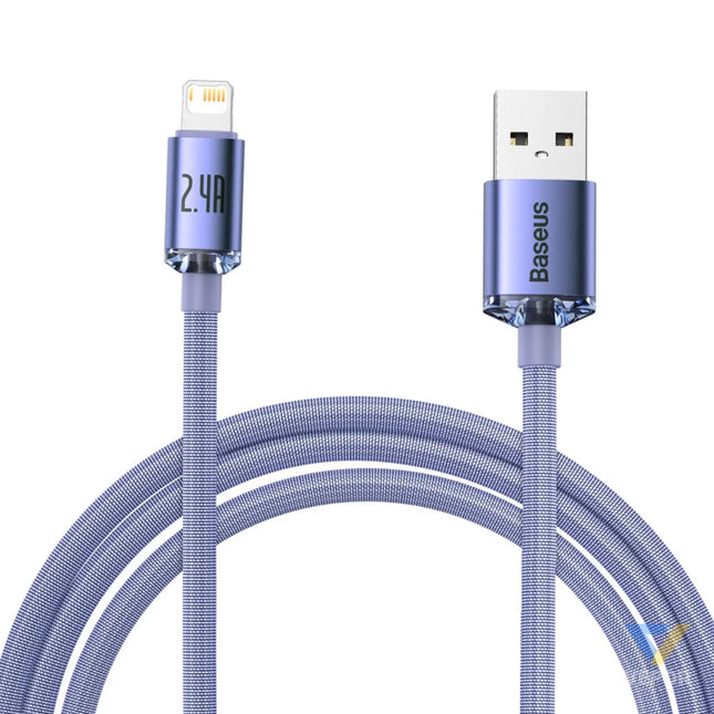 Baseus Crystal Shine cable USB to Lightning 2.4A 2m (purple) USB to Lightning