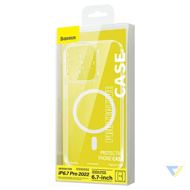 Baseus Crystal Transparent Magnetic Case and Tempered Glass set for iPhone 14 Pro Max For smartphones