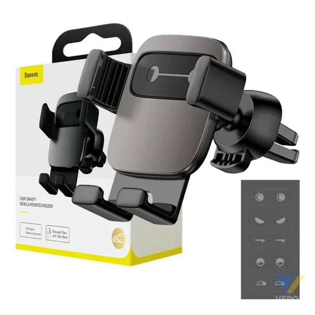 Baseus Cube Gravitational car holder on ventilation grid (Black) Phone holders