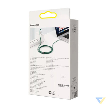 Baseus Display Cable USB C to USB C 100W 1m (green) USB C to USB C