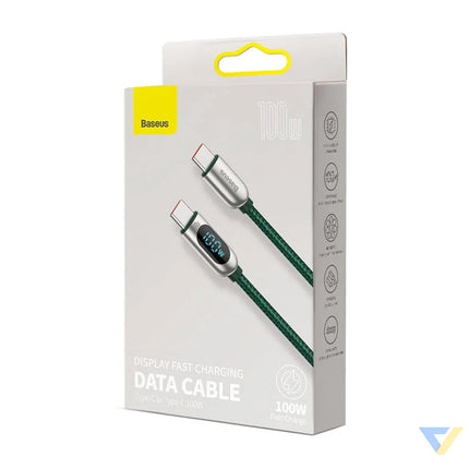 Baseus Display Cable USB C to USB C 100W 1m (green) USB C to USB C