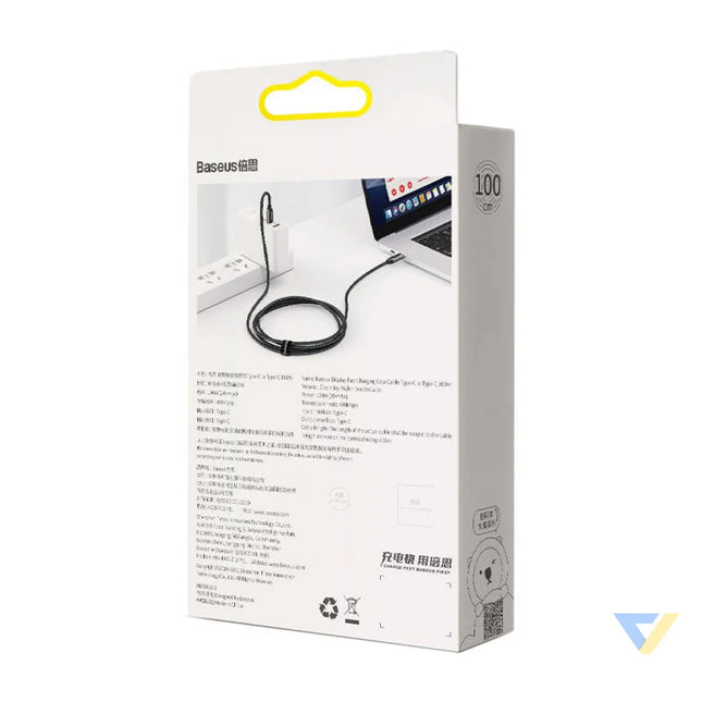 Baseus Display Cable USB C to Type C 100W 1m (black) USB C to USB C