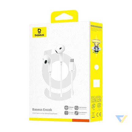 Baseus Encok CZ19 Wired In Ear Headphones White Wired