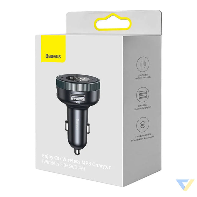 Baseus Enjoy Car Wireless MP3 Charger Bluetooth 5.0 microSD AUX (black) Car transmitters