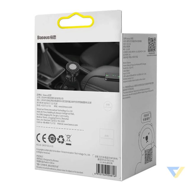 Baseus Enjoy Car Wireless MP3 Charger Bluetooth 5.0 microSD AUX (black) Car transmitters