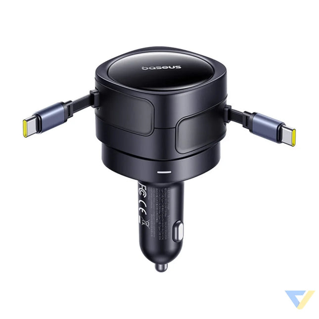 Baseus Enjoyment Max car charger with USB C + USB C cables 60W Black Car chargers