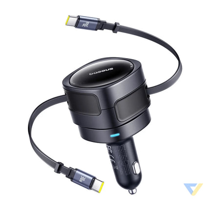 Baseus Enjoyment Max car charger with USB C + USB C cables 60W Black Car chargers