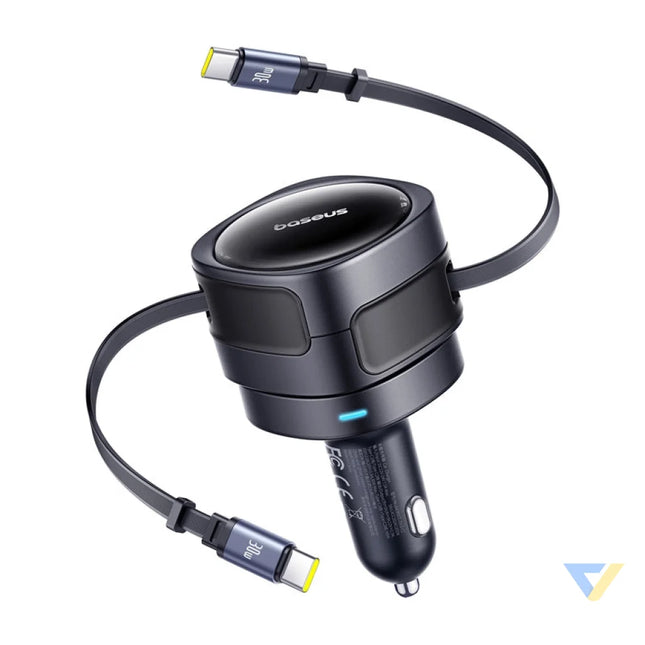 Baseus Enjoyment Max car charger with USB C + USB C cables 60W Black Car chargers
