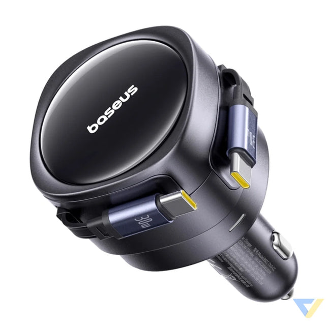 Baseus Enjoyment Max car charger with USB C + USB C cables 60W Black Car chargers