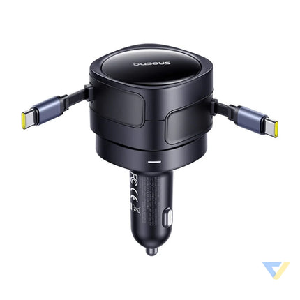Baseus Enjoyment Max car charger with USB C + USB C cables 60W Black Car chargers