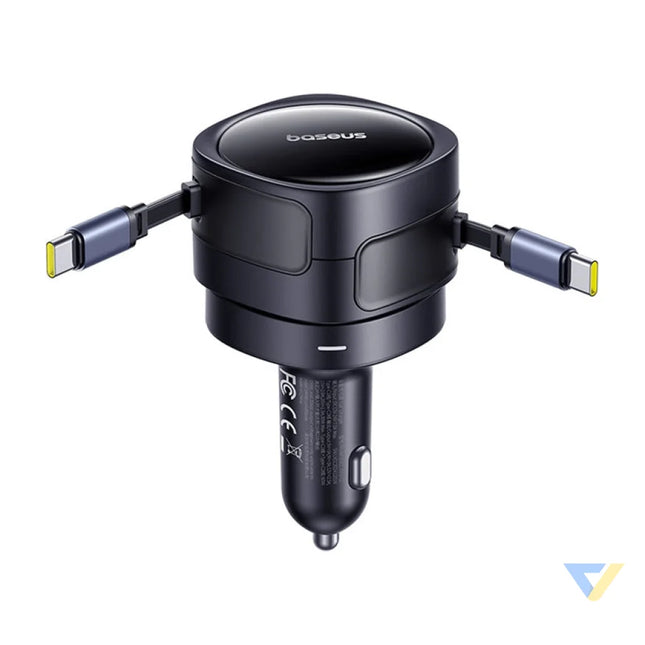 Baseus Enjoyment Max car charger with USB C + USB C cables 60W Black Car chargers
