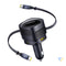 Baseus Enjoyment Max car charger with USB C + USB C cables and USB A + USB C ports 90W Black Car chargers