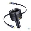Baseus Enjoyment Max car charger with USB C + USB C cables and USB A + USB C ports 90W Black Car chargers