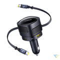 Baseus Enjoyment Max car charger with USB C + USB C cables and USB A + USB C ports 90W Black Car chargers