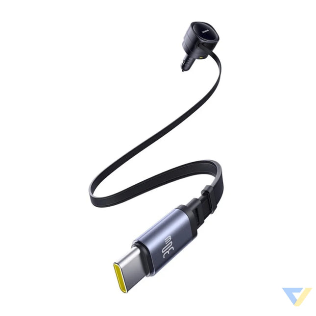 Baseus Enjoyment Max car charger with USB C + USB C cables and USB A + USB C ports 90W Black Car chargers